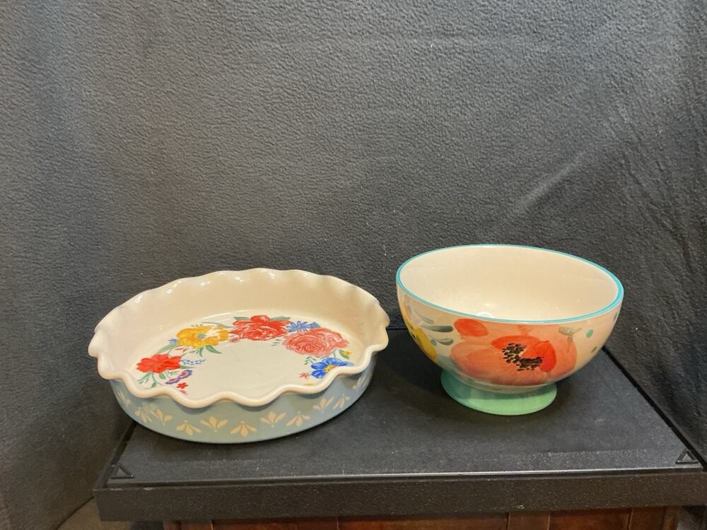 Pioneer Woman Pie Dish And Bowl